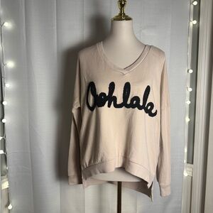 Women's Light Pink Sweatshirt “Ooh la la”